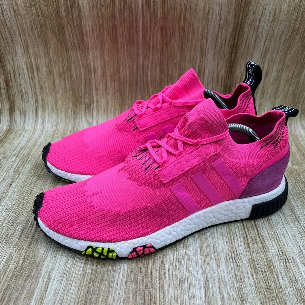 Adidas NMD Racer PK Men's Size 11 Solar Pink Primeknit Boost Sneakers CQ2442